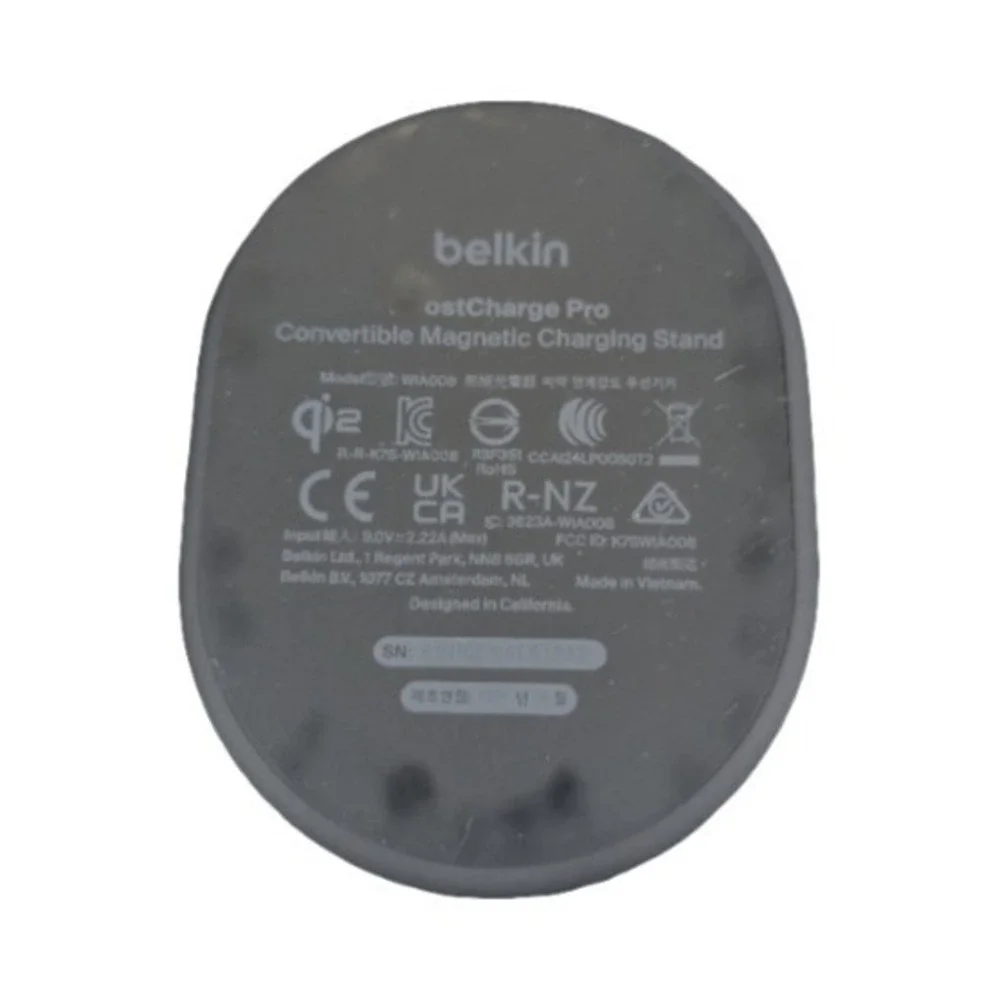 Pp2U Belkin BoostCharge Pro QI2 15W‎ Magnetic Wireless Charging Stand Black USED